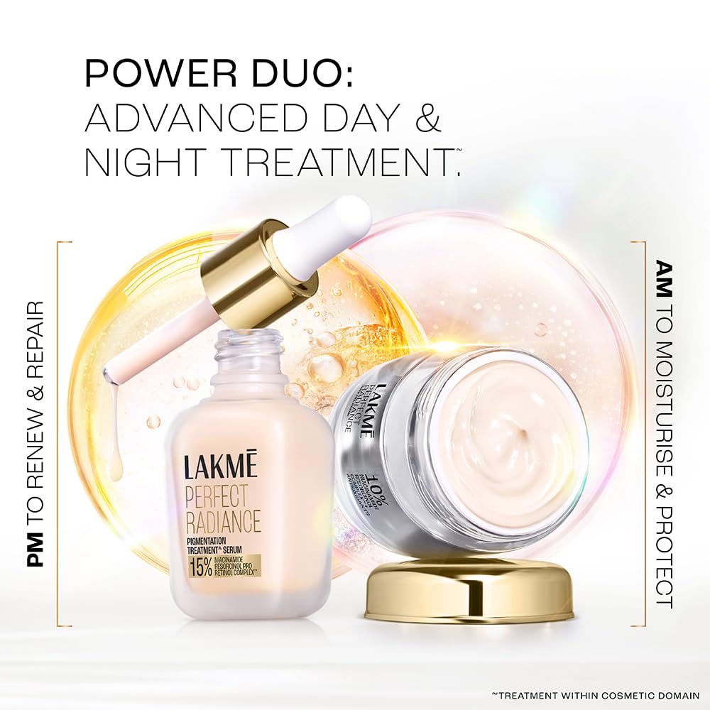Lakme Perfect Radiance Pigmentation Treatment Day Gel Crème with 10% Niacinamide Resorcinol Complex 7 Antioxidants, 50g [