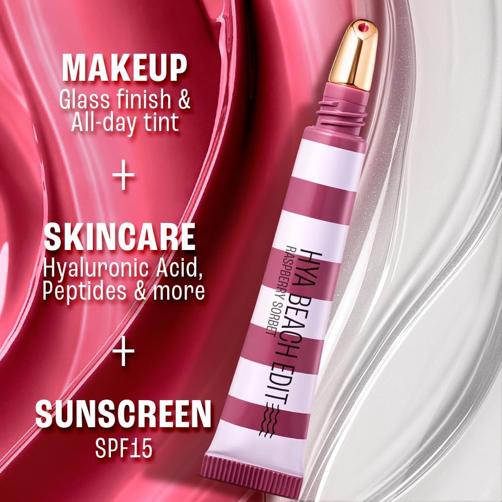 Lakme 9to5 Hya Beach Edit Lip Gloss Stain - 6 Raspberry Sorbet, Long Lasting Stain