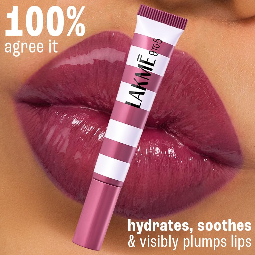 Lakme 9to5 Hya Beach Edit Lip Gloss Stain - 6 Raspberry Sorbet, Long Lasting Stain