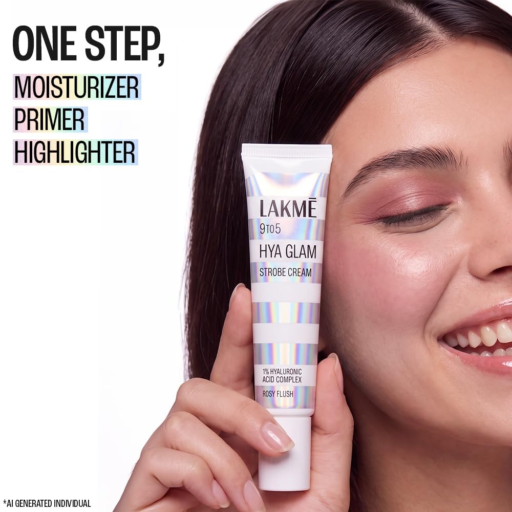 Lakmē 9to5 Hya Glam Strobe cream with Hyaluronic acid & Niacinamide -ROSY FLUSH