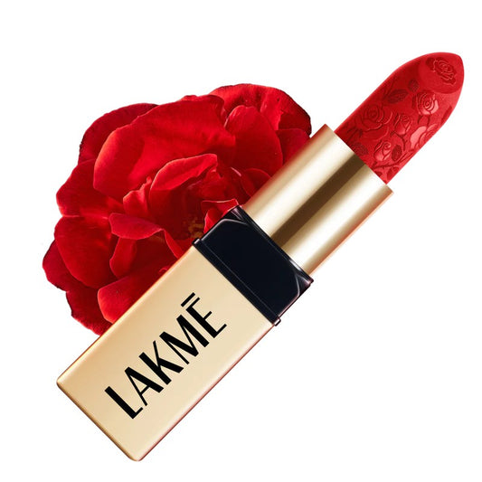 Lakme Rouge Bloom Powder Matte Bullet Lipstick Scarlet Rose - 4 gm
