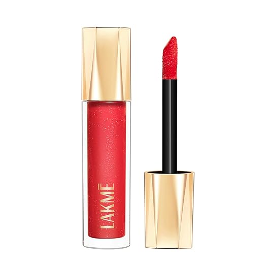 LAKMÉ Glitterati Glossy Lip Glaze - Scarlet Spritzer 5Ml