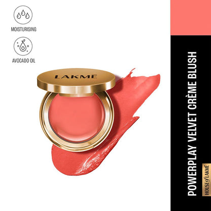 Lakme 9 to 5 Powerplay Velvet Crème Blush - soft coral 9gm