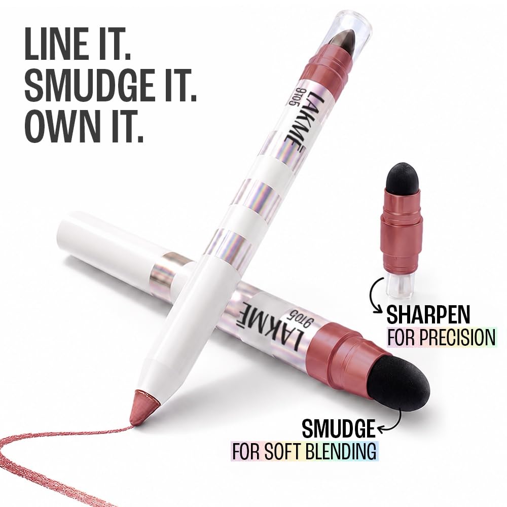 Lakmē 9to5 Hya Glam Liner + Shadow Eye Duo with Hyaluronic acid & Vitamin E -- SOFT FLAME