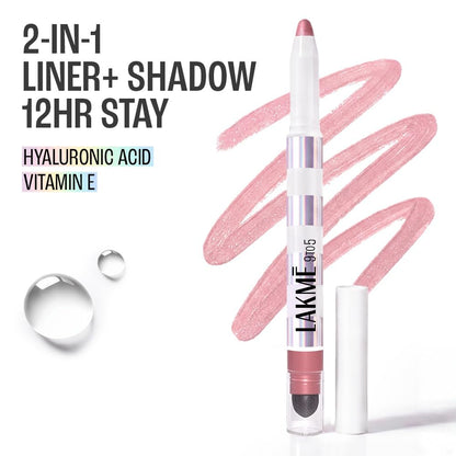 Lakmē 9to5 Hya Glam Liner + Shadow Eye Duo with Hyaluronic acid & Vitamin E -- SOFT FLAME