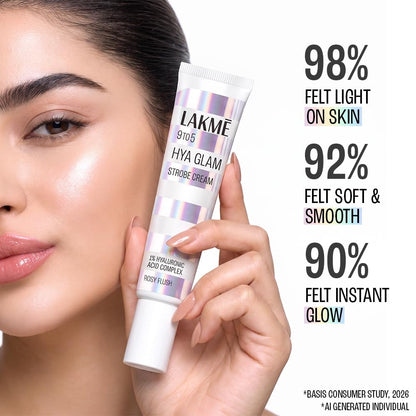 Lakmē 9to5 Hya Glam Strobe cream with Hyaluronic acid & Niacinamide -ROSY FLUSH