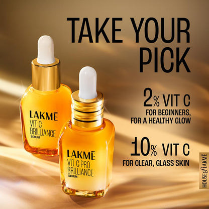 LAKMĒ VIT C BRILLANCE SERUM, 10% VIT C COMPLEX, GLASS SKIN IN 21 DAYS, TIGHTER BRIGHTER SKIN, 15ml