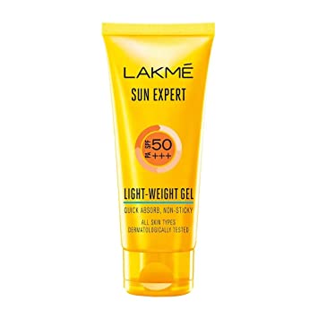 Lakme Sun Expert SPF 50 PA+++ Light Weight Gel Sunscreen, Blocks Upto 97% Harmful Sunrays,100g