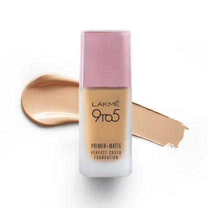 LAKMÉ 9 TO 5 PRIMER + MATTE PERFECT COVER FOUNDATION -WARM  CREME