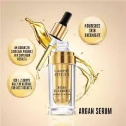 LAKMÉ ABSOLUTE ARGAN OIL RADIANCE OVERNIGHT OIL-IN-SERUM 15ml