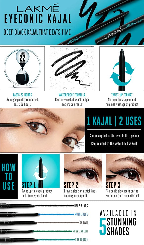 LAKMÉ EYECONIC KAJAL - TURQUOISE