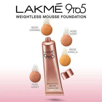 LAKMÉ 9TO5 WEIGHTLESS MOUSSE FOUNDATION-BEIGE CARAMEL